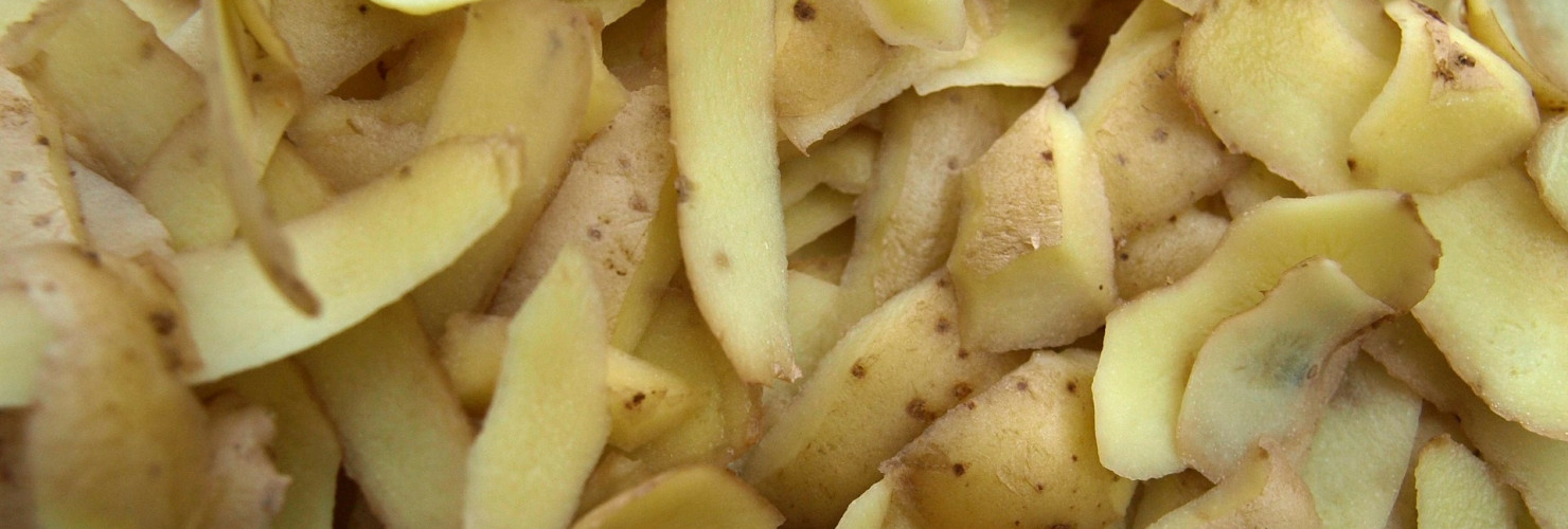 An image of potato peelings