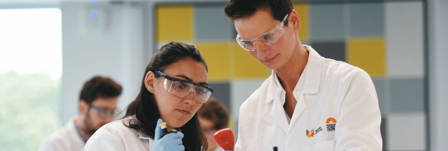 Image of scientists working in a laboratory at the National Horizons Centre at Teesside University