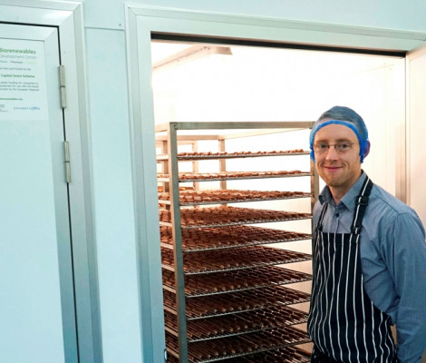 Image of Ryan Fisk from Innocent Pet Care treats in laboratory with pet treats