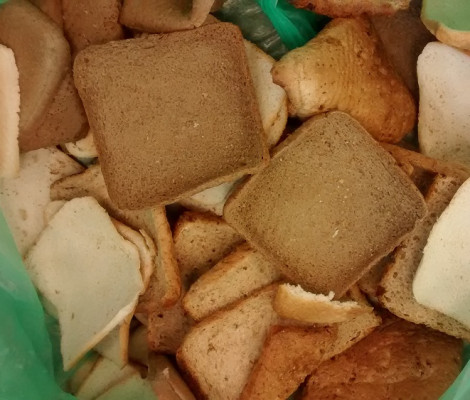 An image of waste bread crusts
