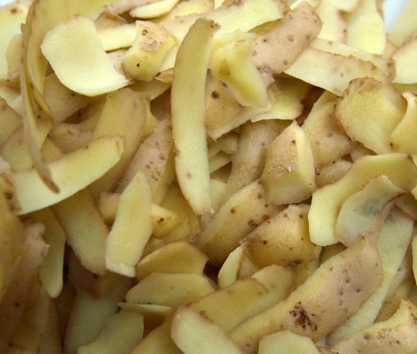 An image of potato peelings