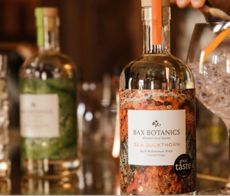 Image of Bax Botanics products next to glasses