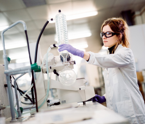 Scientist working in a laboratory at the University of Hull