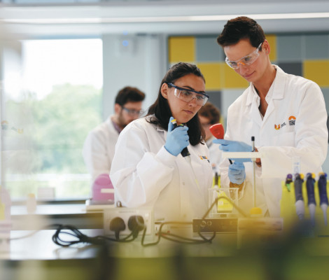 Image of scientists working in a laboratory at the National Horizons Centre at Teesside University